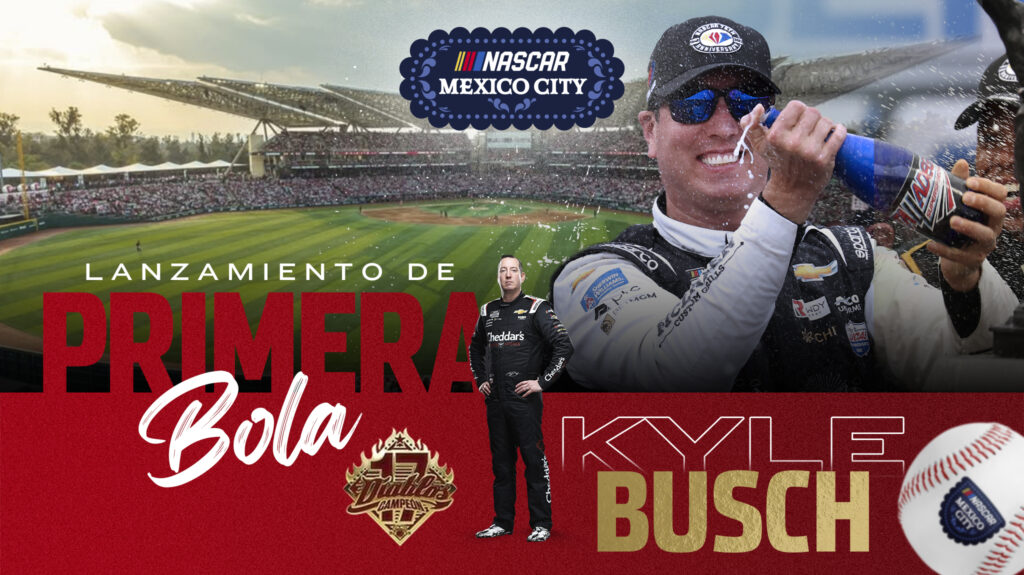 Kyle Busch lanzará primera bola del partido de beisbol  de Diablos Rojos del México ante Olmecas de Tabasco